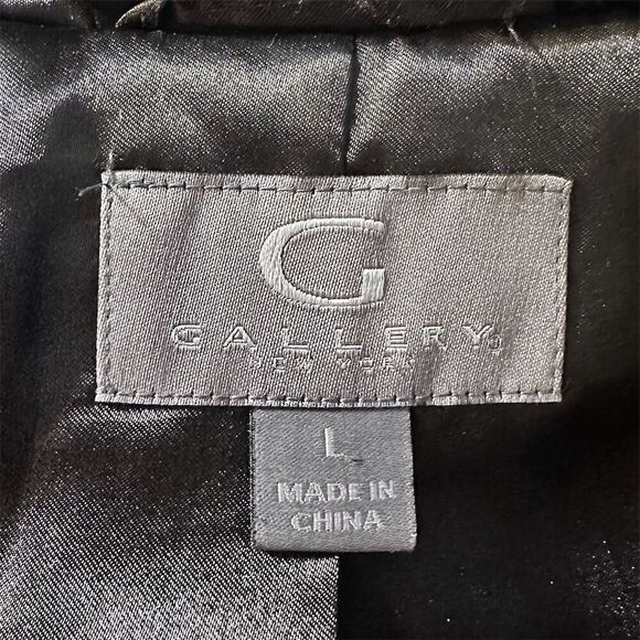 Gallery Women's Hooded Grooved Faux-Fur Jacket Black Size L - Picture 7 of 10